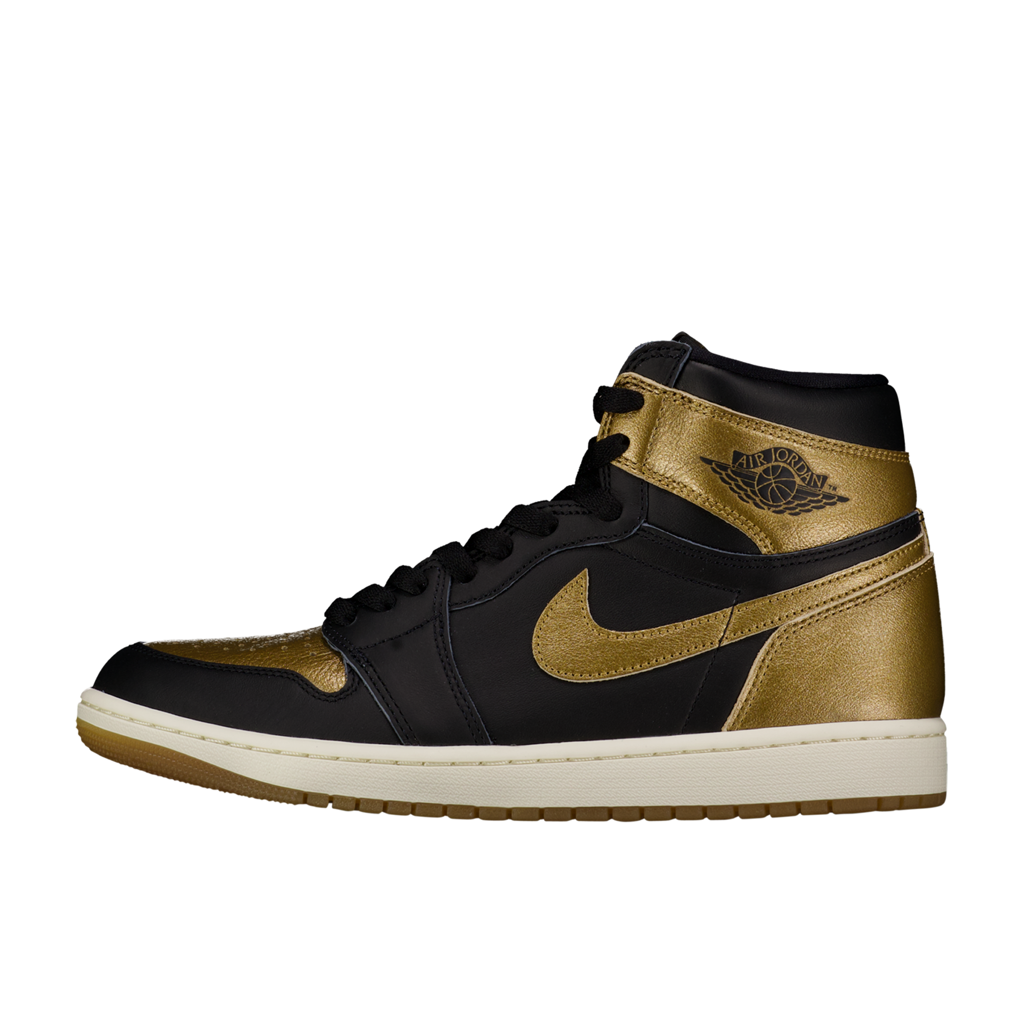 Air jordan 1 retro high black and gold discount