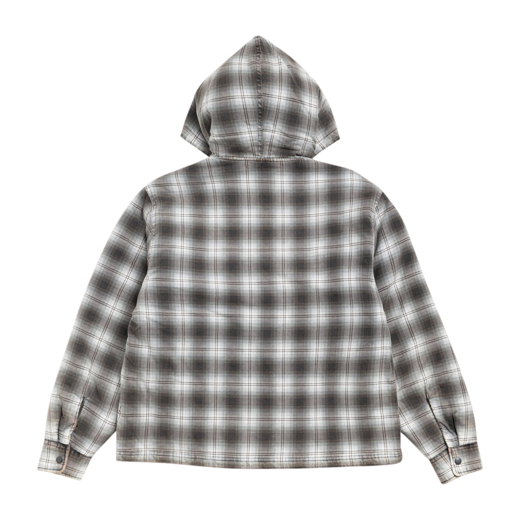 Zip Hooded Plaid Shirt