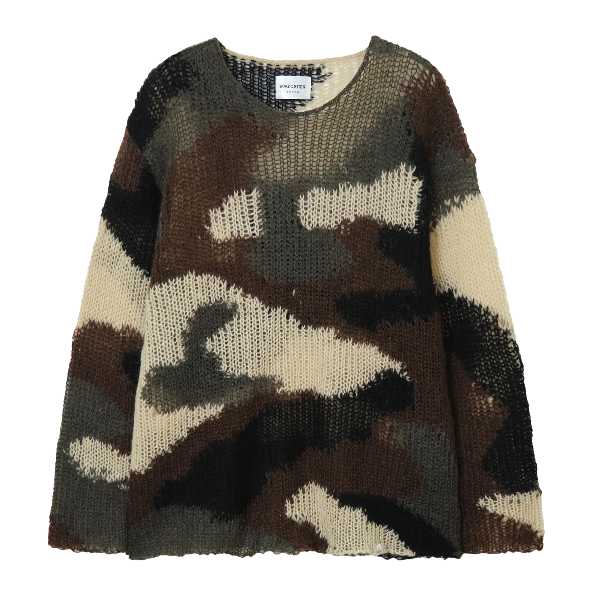 Mohair Camo Crew Knit