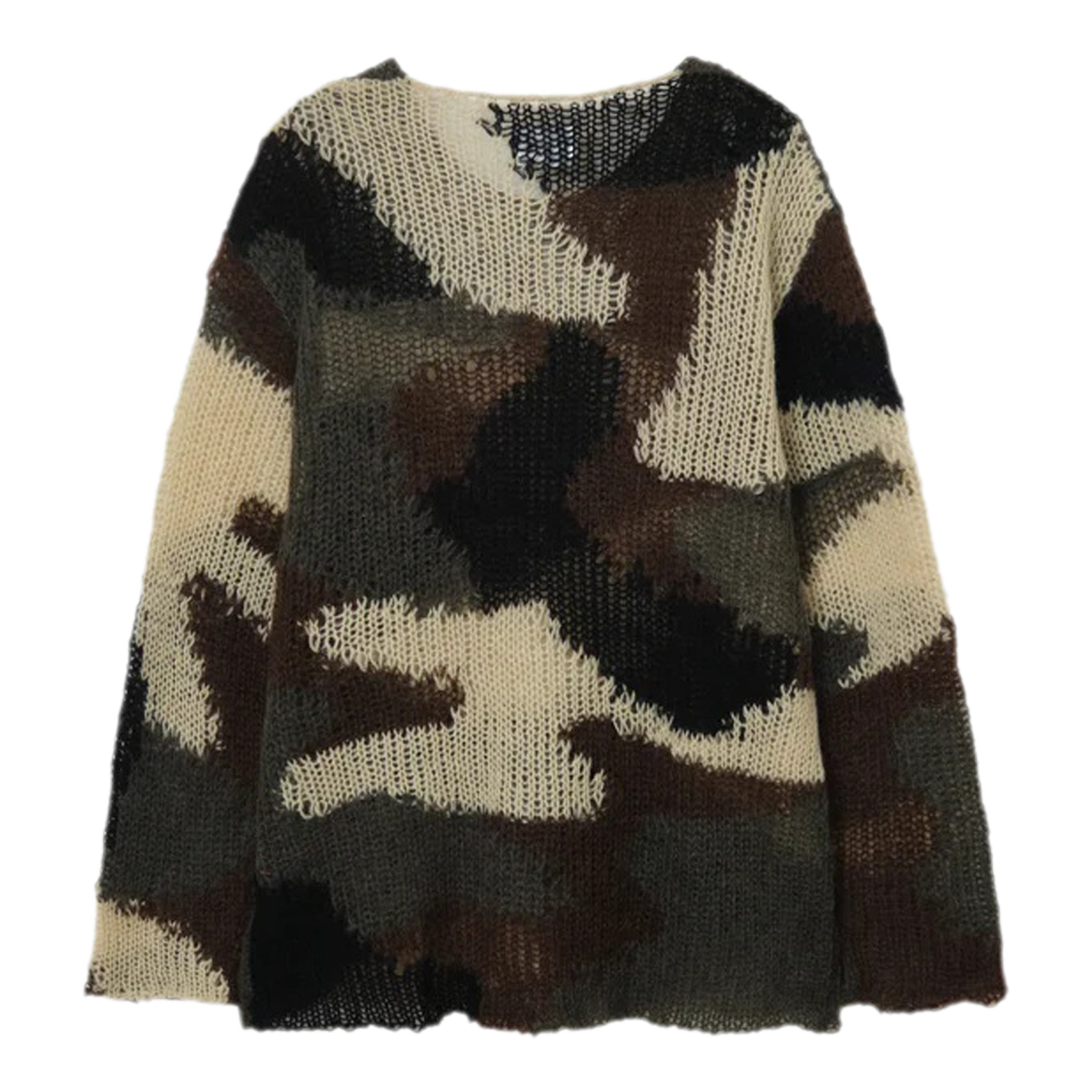 Mohair Camo Crew Knit