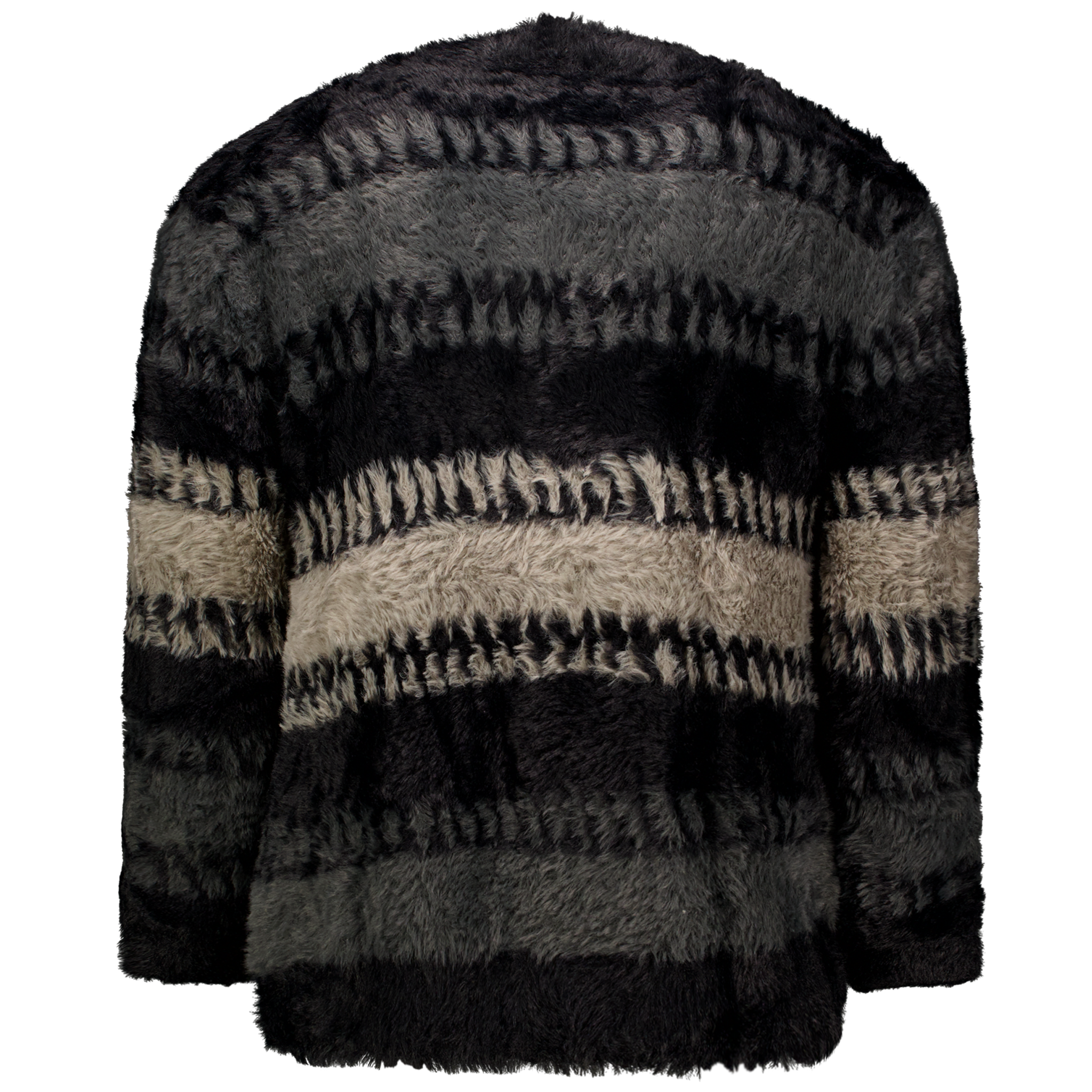 Zig Zag Stitch Fuzzy Cardigan