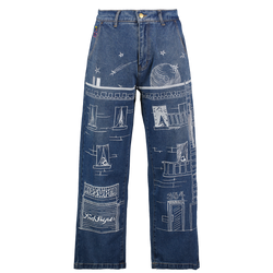 Fire Escape Embroidered Jeans
