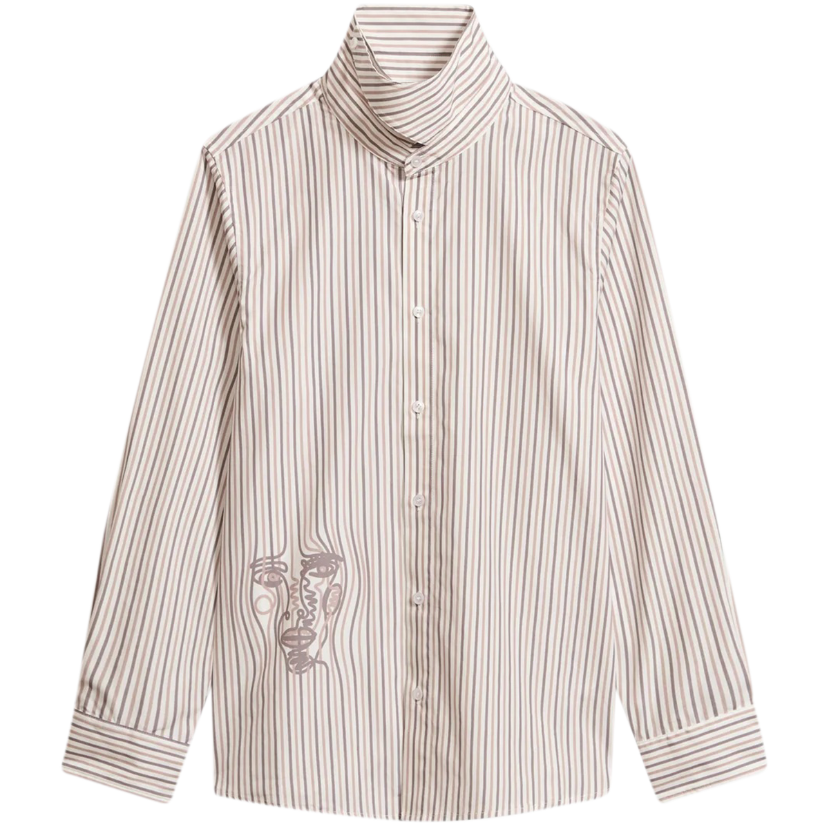 Striped Face Button up