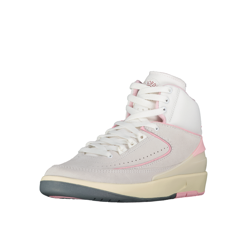 White grey and pink top jordans