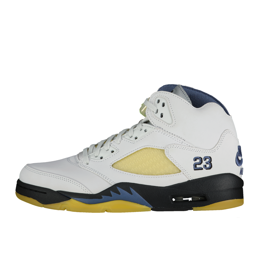 Air jordan 5 blue yellow sales