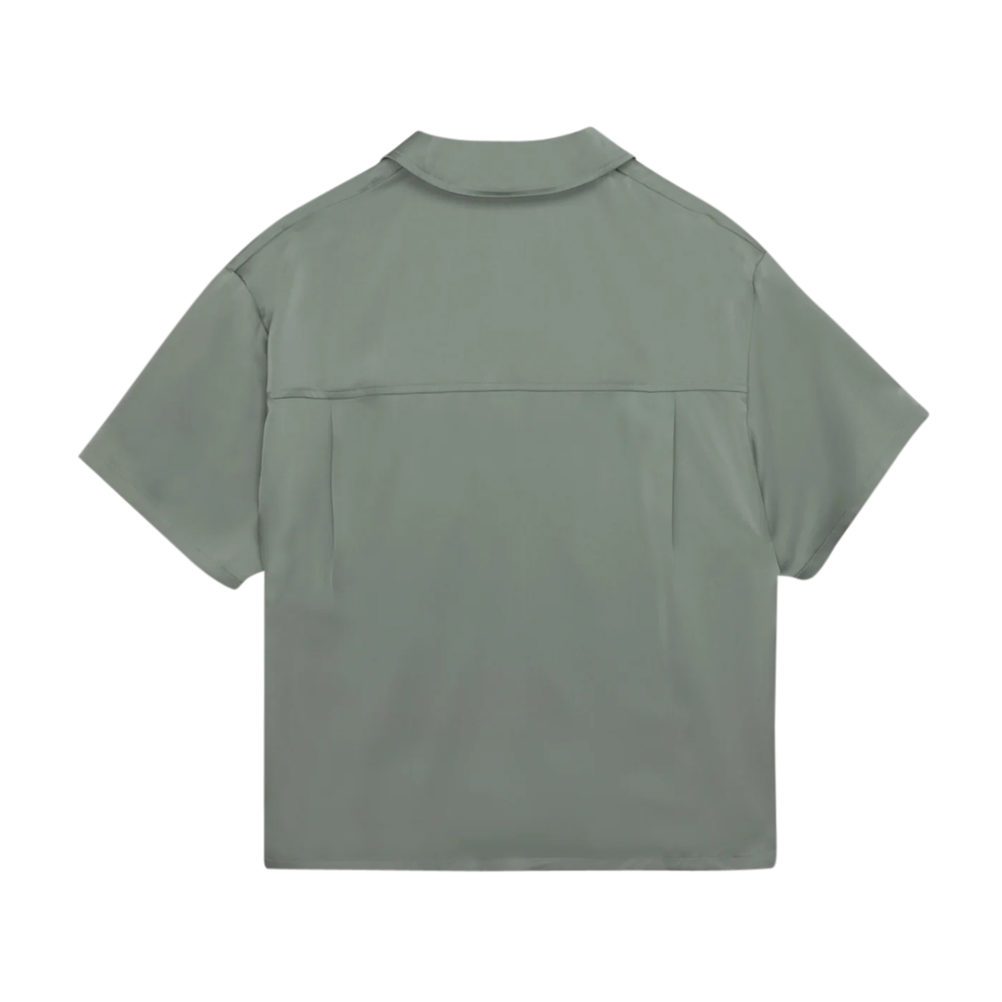 Satin Chest Logo Camp Collar