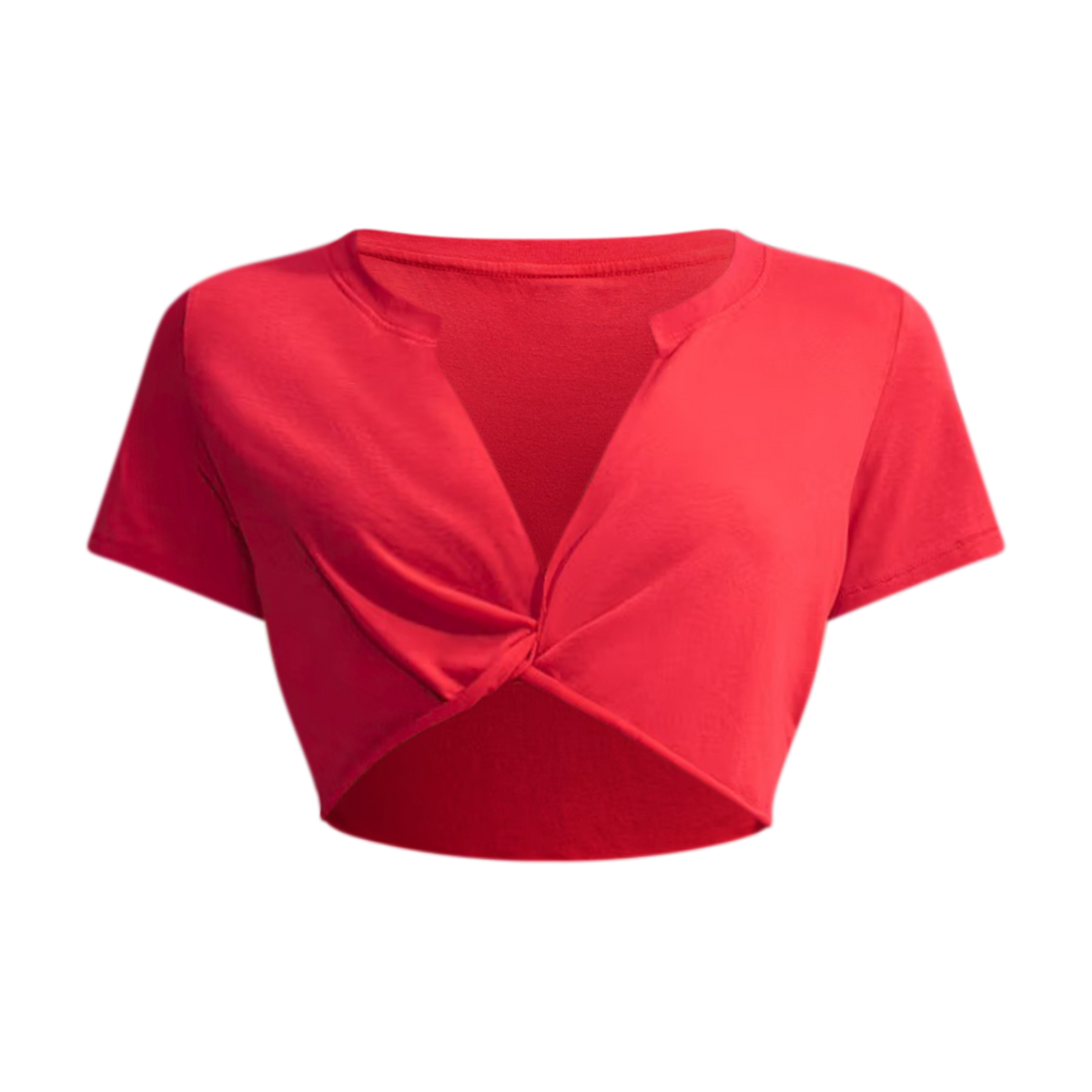 NikeSKIMS Performance Cotton Blend V-Neck Cropped Twist Top