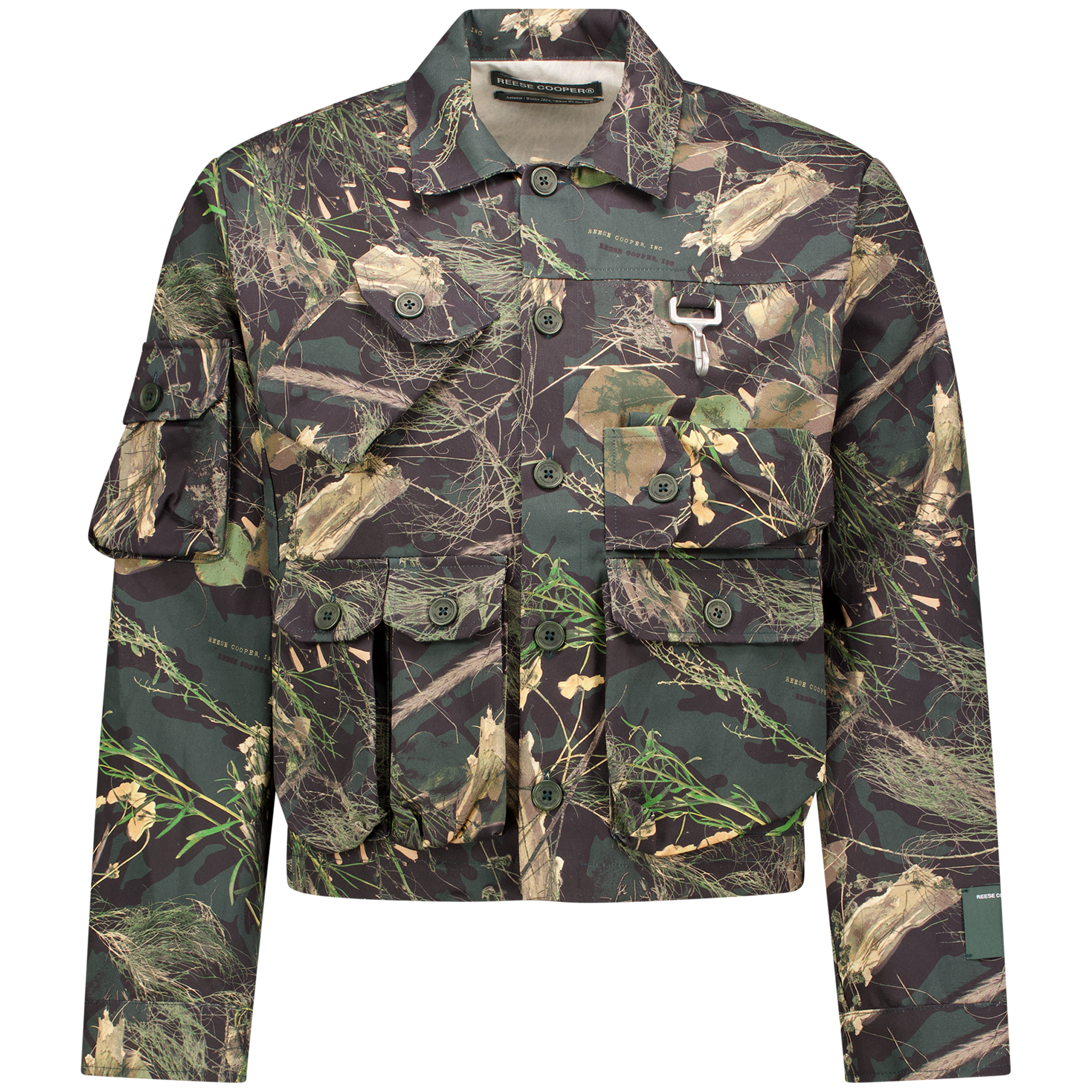 Cargo Pocket Jacket in Camo Cotton Twill