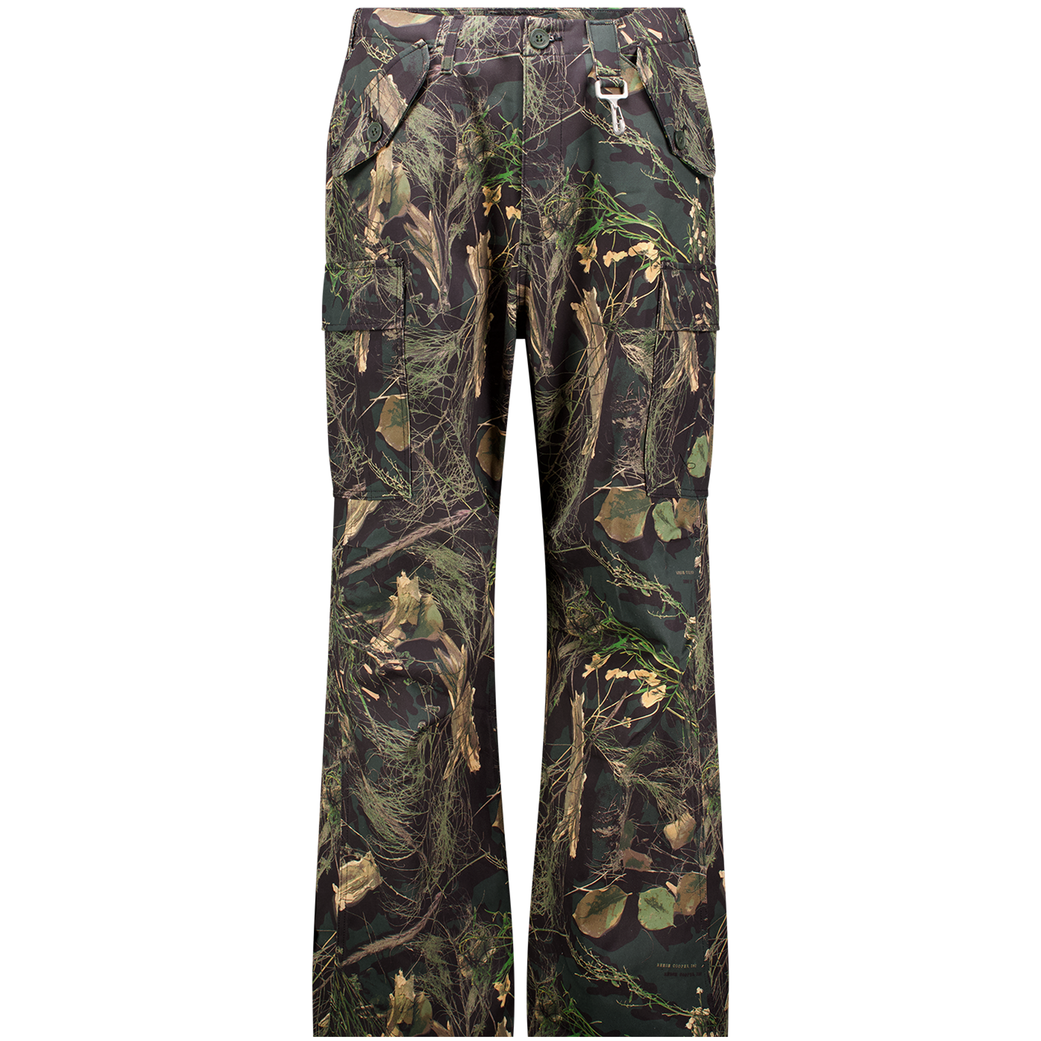 Wide-Leg Cargo Pant in Camo Cotten Twill