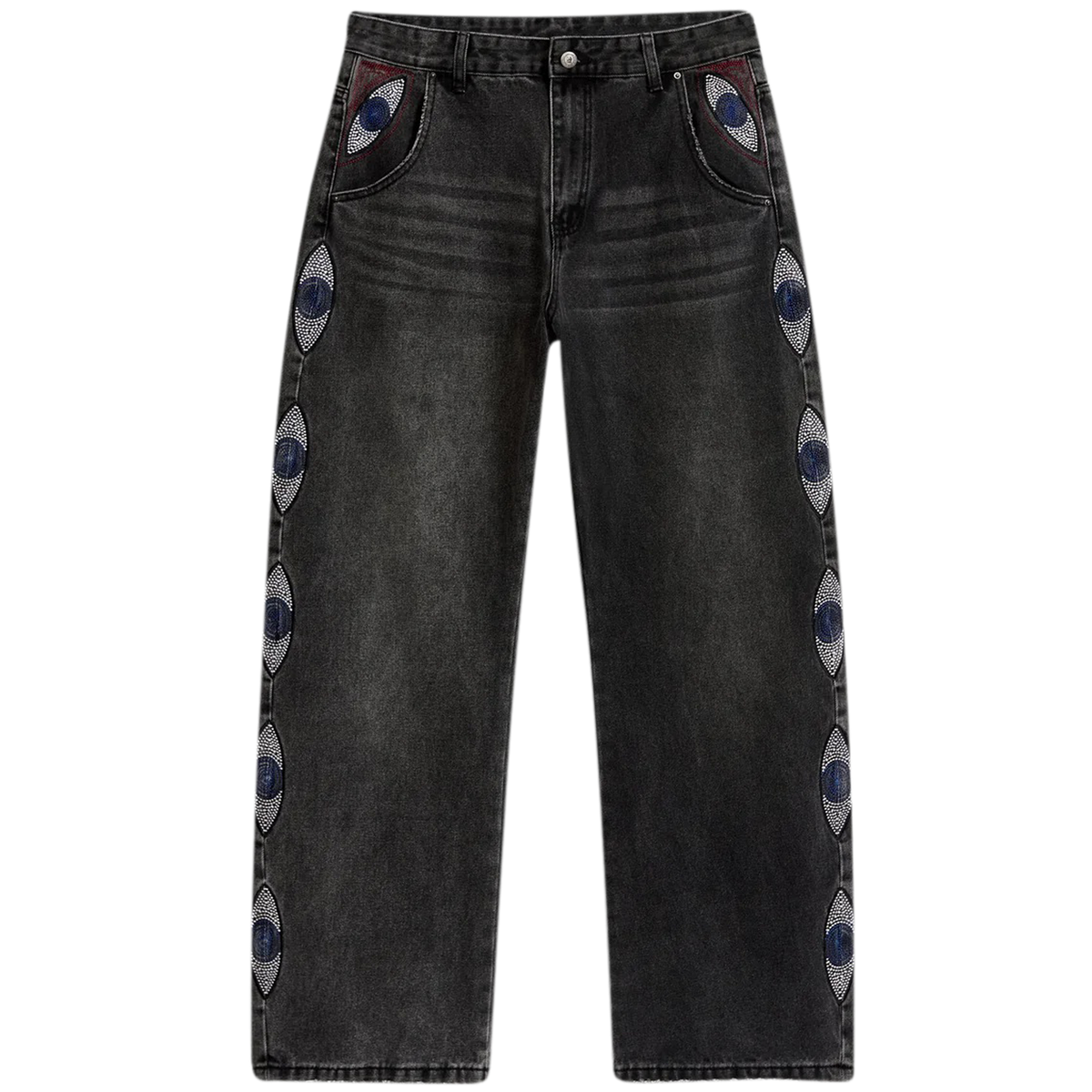 Gemstone Eye Embroidery Jean