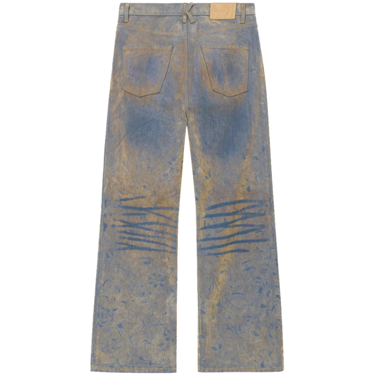 Face Floral Flocked Denim Jean