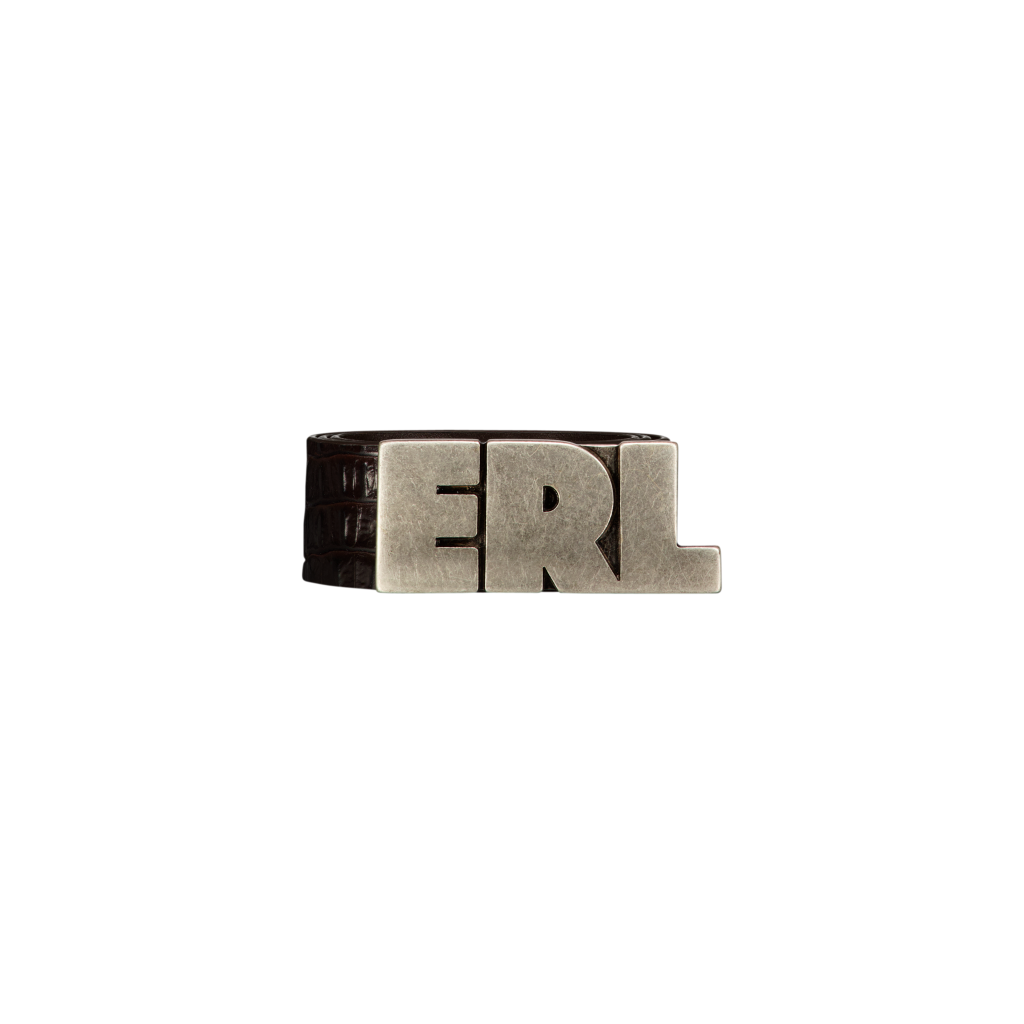 ERL Logo Croco Effect Leather Belt