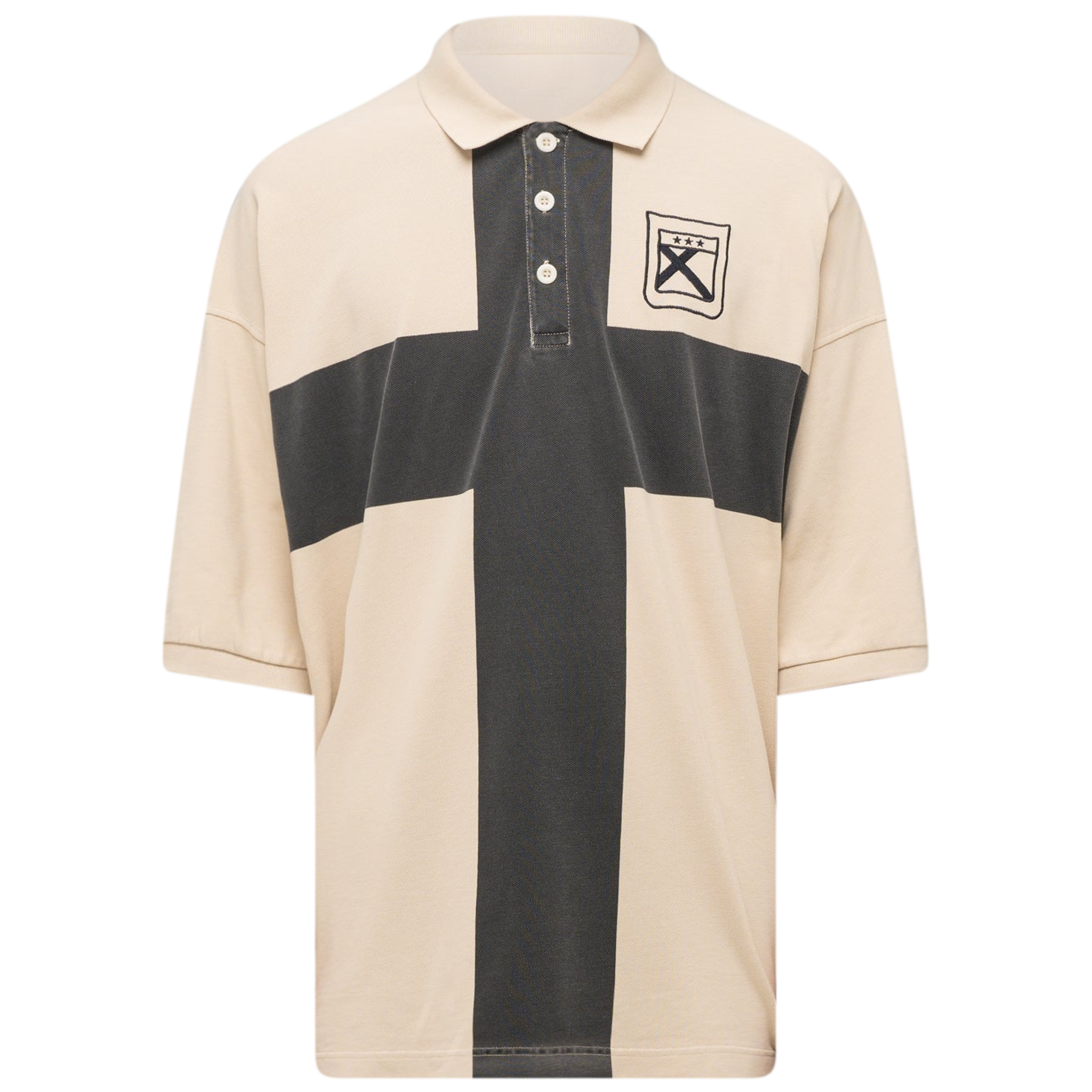 'Fainting Cross' Oversized Polo Shirt