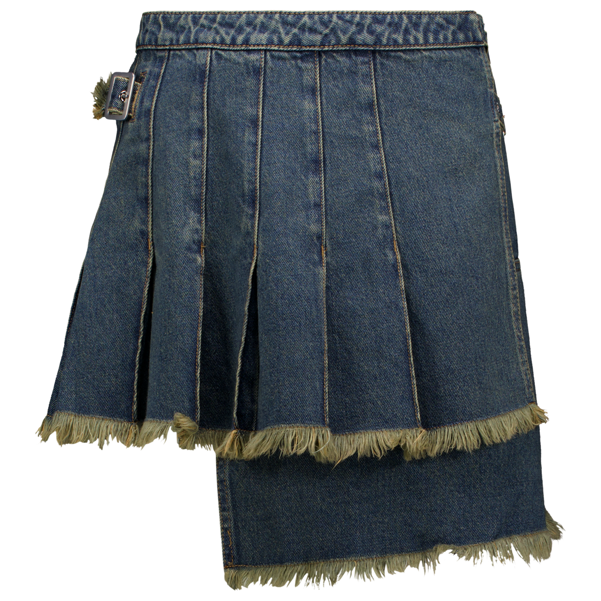 Denim Pleated Skirt