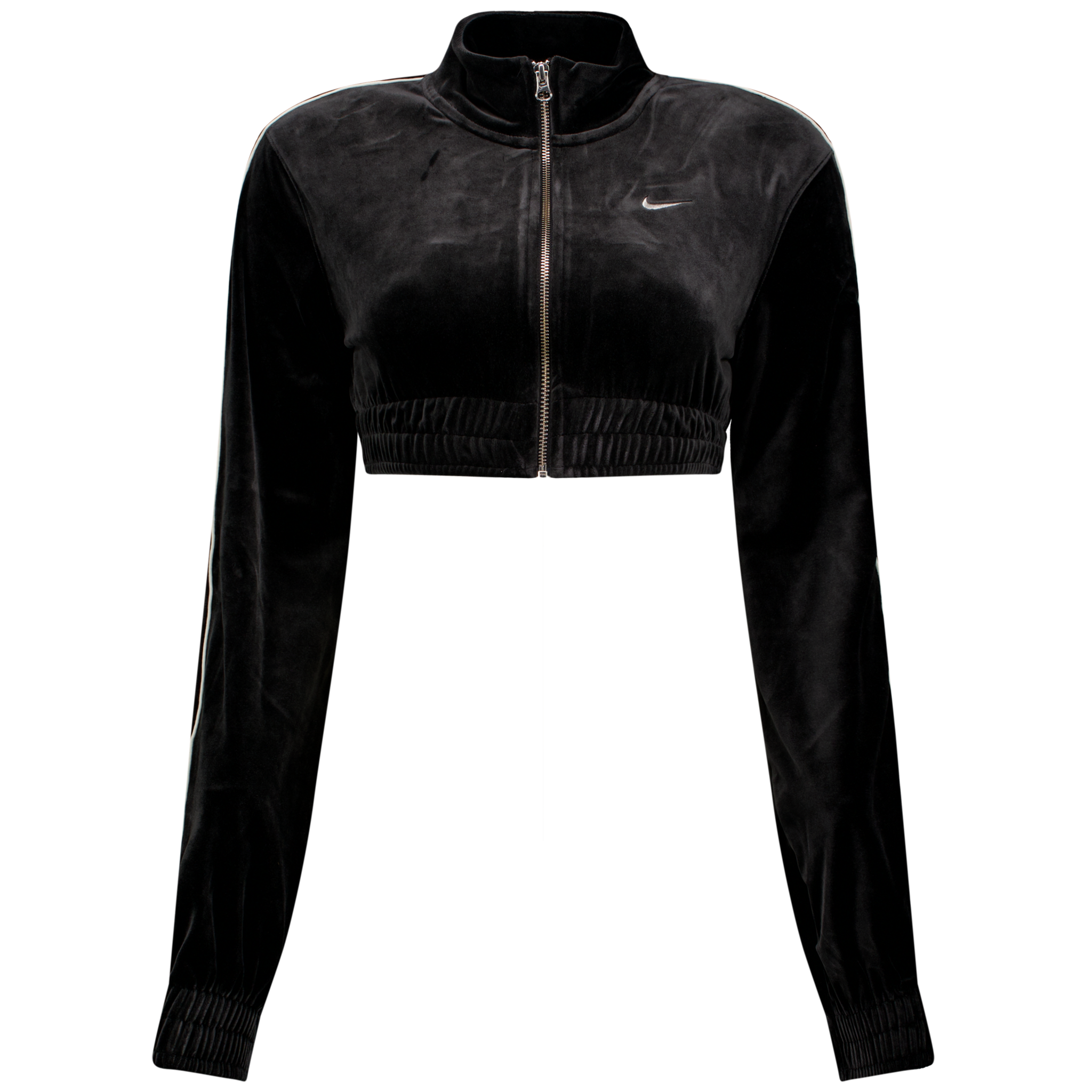 Nike Sportswear Collection Cropped Velour Full-Zip Top