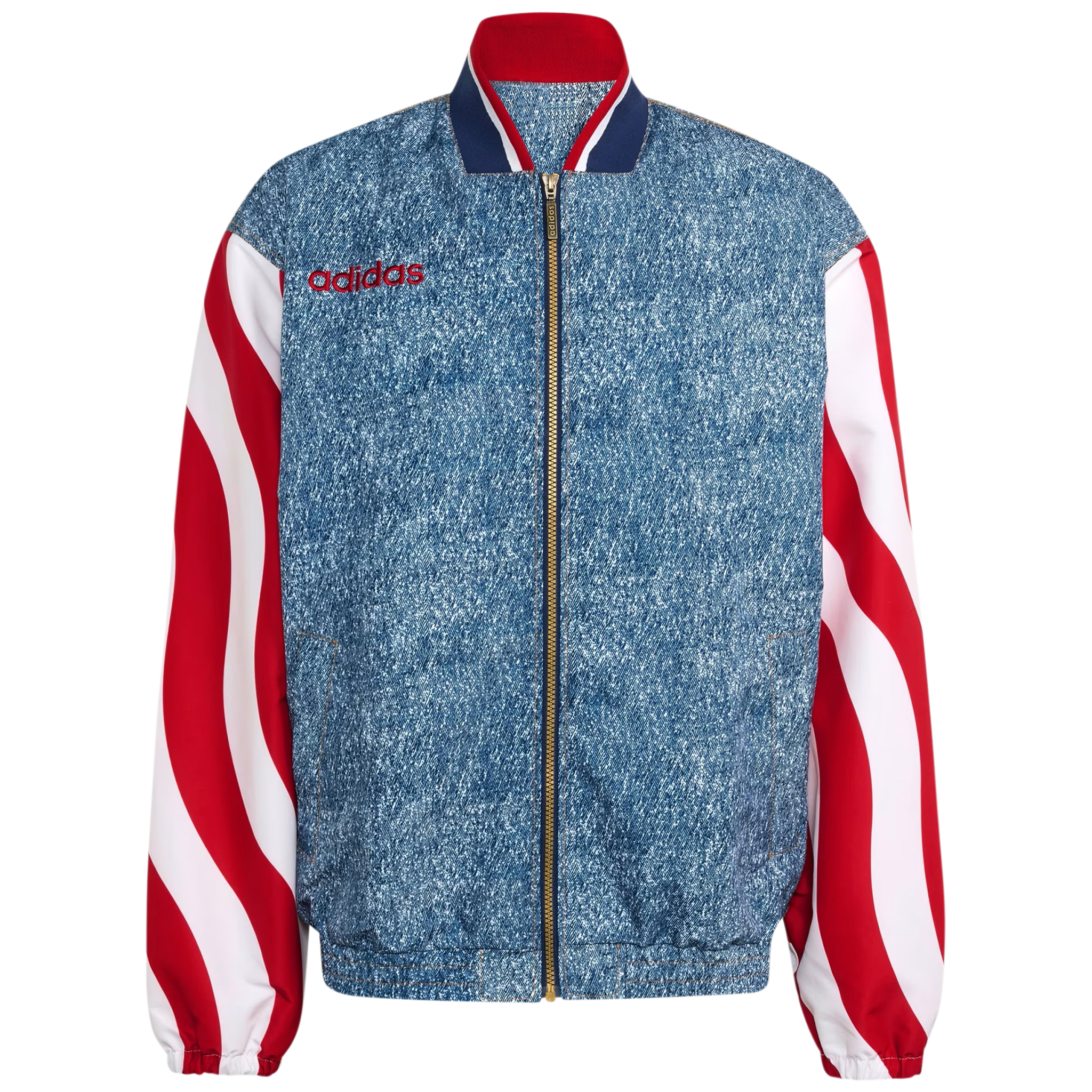 Denim Graphic Track Top