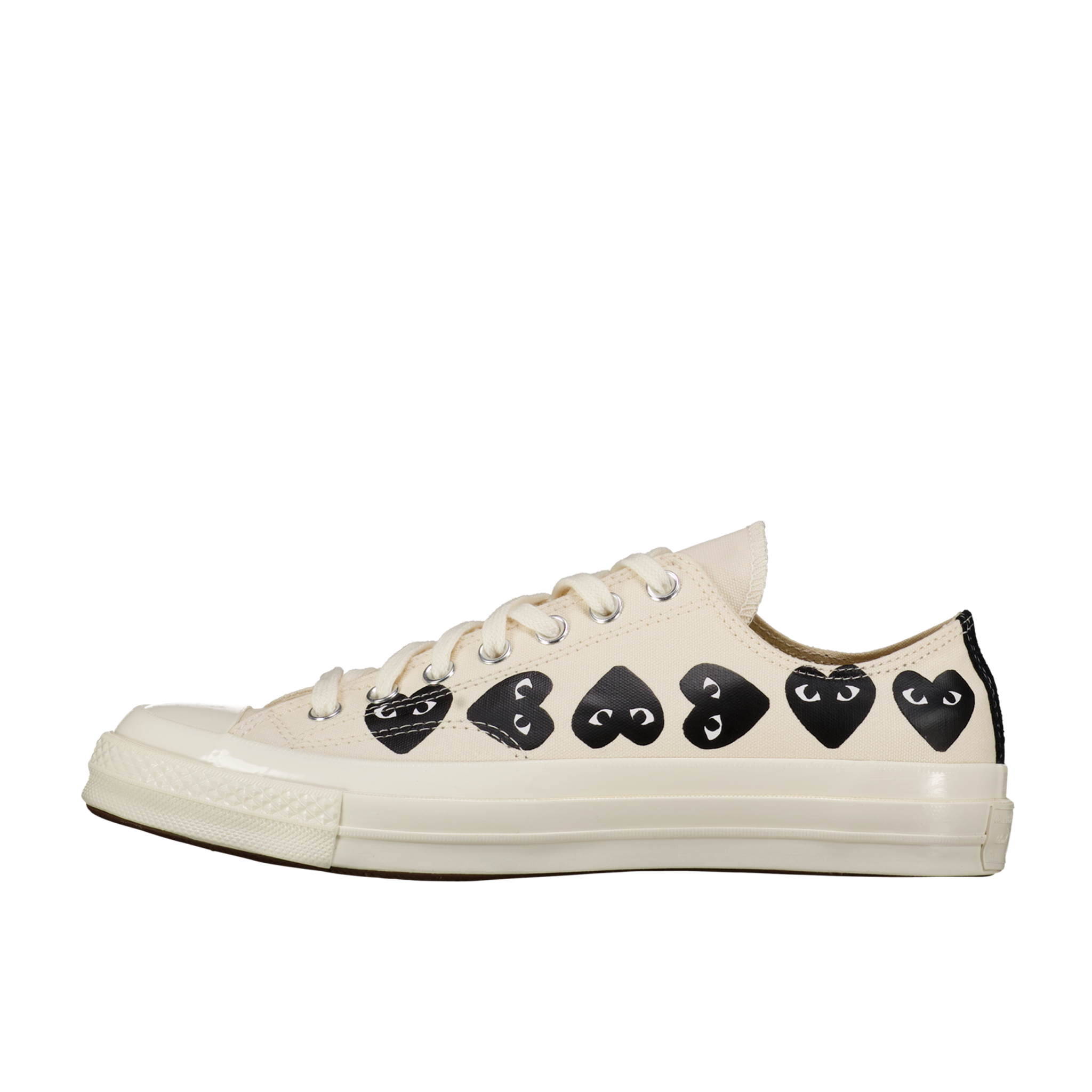 CDG Play Chuck Low Top 'Cream w/ Black Hearts'