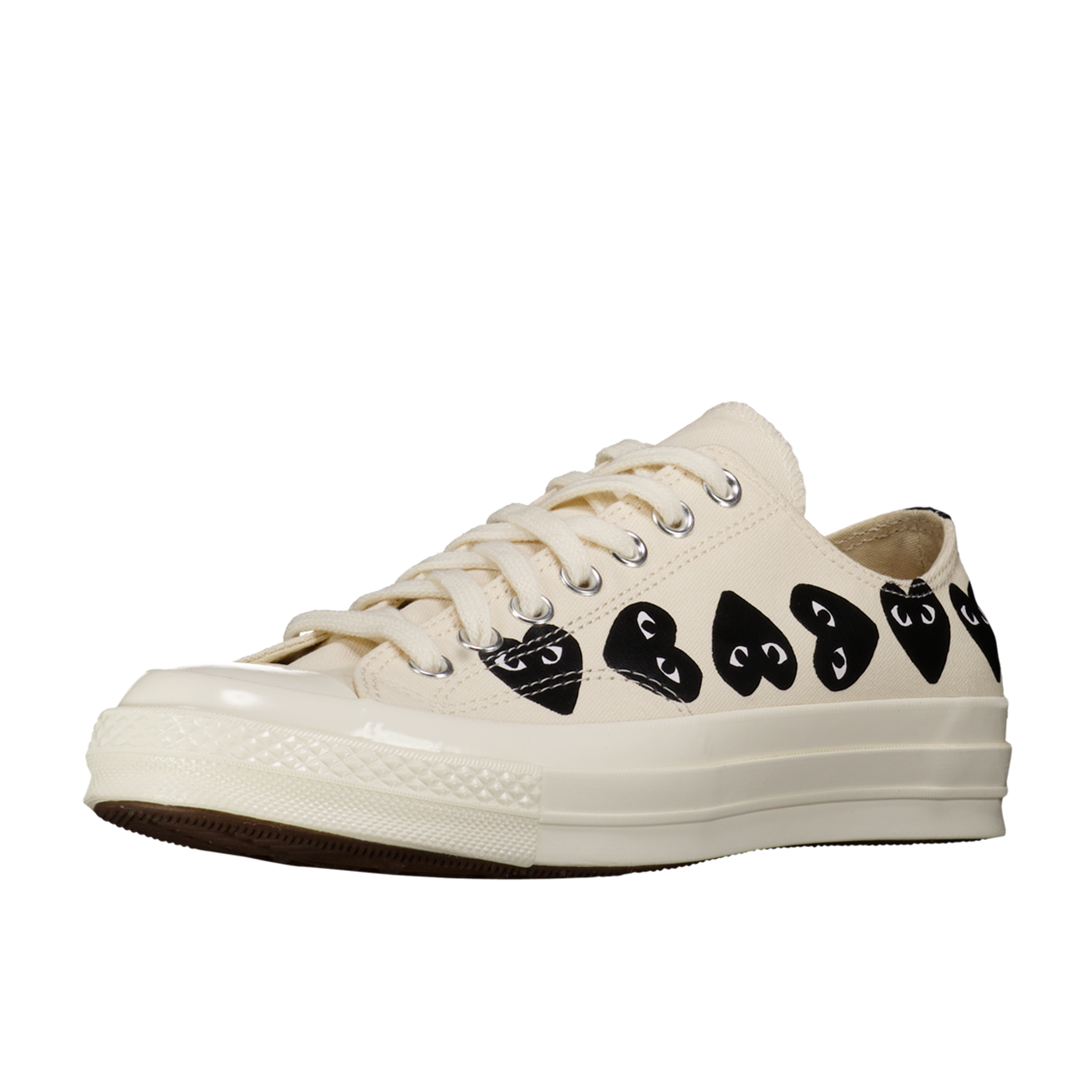 CDG Play Chuck Low Top 'Cream w/ Black Hearts'