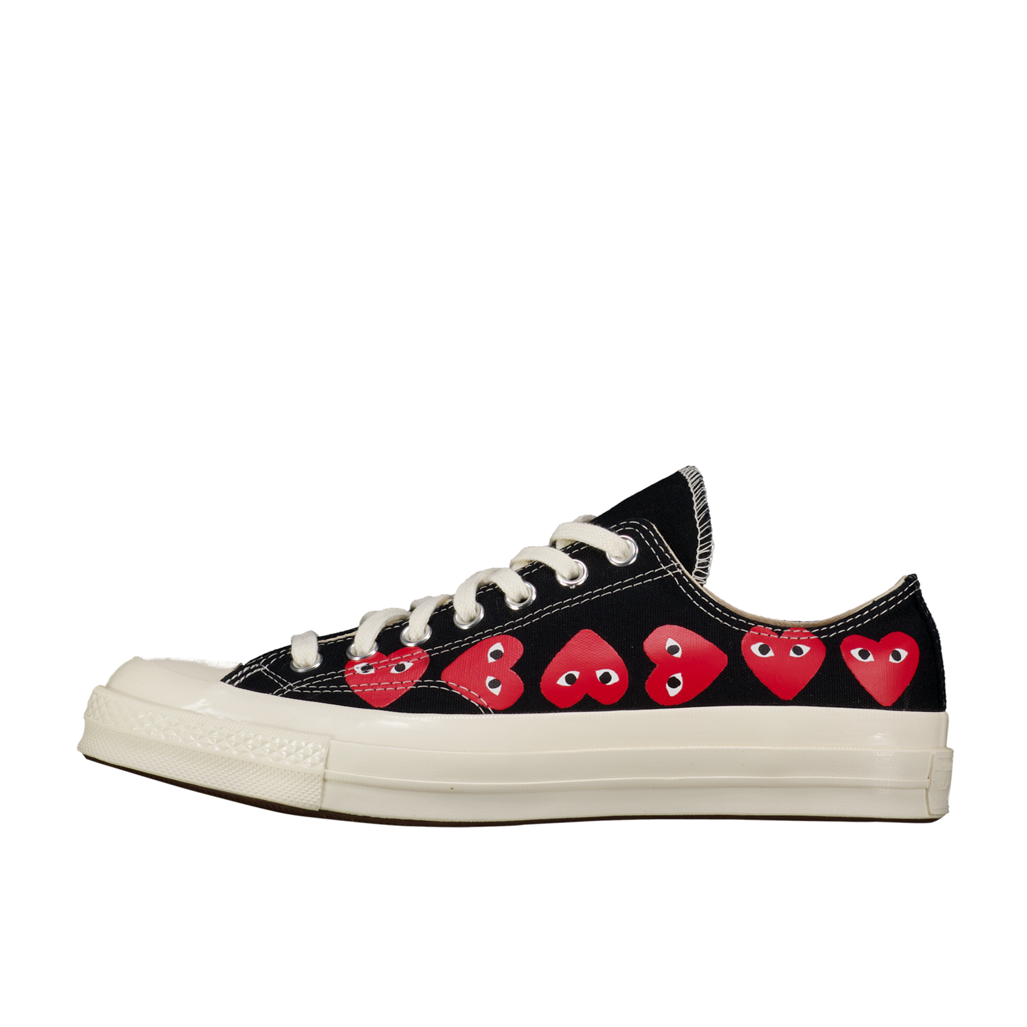 CDG Play Chuck Low Top 'Black w/ Red Hearts'