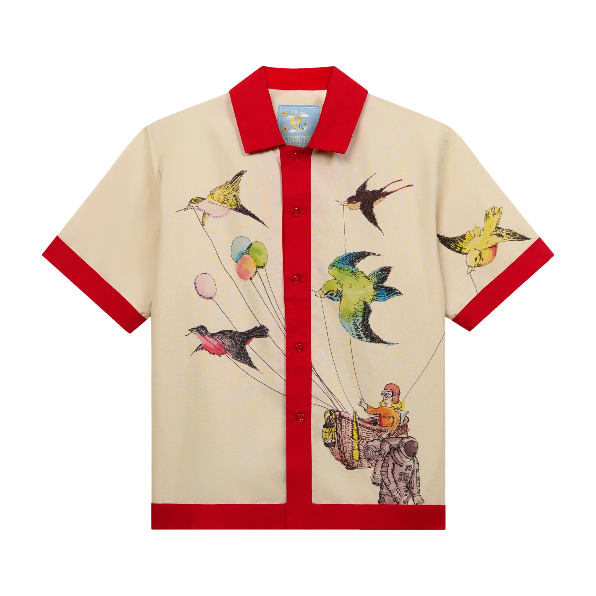 Balloon Birds Button Up
